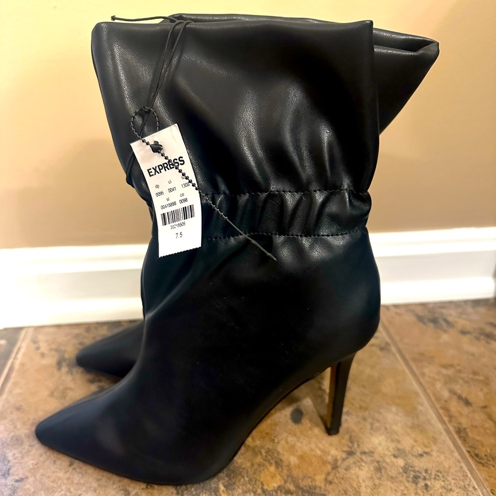 Express black slouch ankle booties